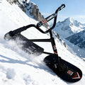 Schneeschlitten für Erwachsene - Doppelskier mit 360 Grad drehbarem Hinterski - Dreifach verstärkt bis 50 kg Tragfähigkeit - Schwarz für Loipen und Langlaufstrecken