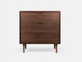 Kommode mit Schubladen Holz Nussbaum 90x40x85 cm - 3 Schubladen Schlafzimmer Wohnzimmer Stauraum Modern