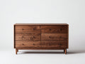 Kommode mit Schubladen - Holzwerkstoff 140x45x85 cm - Walnussfarbe - 6 Schubladen - Modernes Design