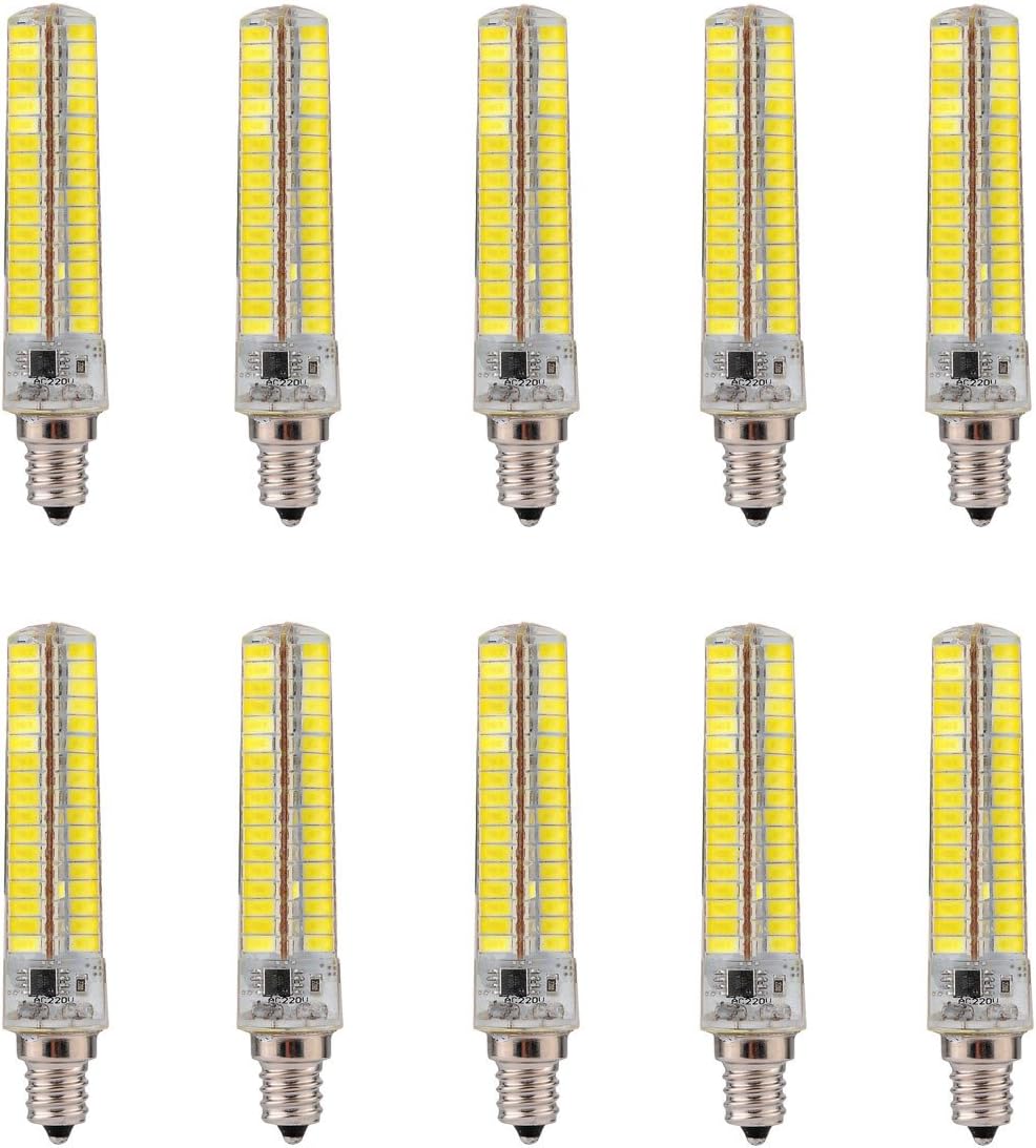 E12 LED Maislampen 7 W 10 Stück - 600 bis 700 Lumen mit 136 SMD LEDs - Warmweiß oder kaltweiß für 110 oder 220 V - Beleuchtung für kompatible E12 Fassungen
