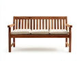 Gartenbank Holz Natur 150x60x85 cm mit Armlehnen 3-Sitzer Klassisch Modern für Garten Terrasse